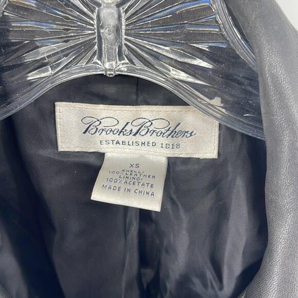 Brooks Brothers 100% leather button up leather jacket sz XS - Picture 7 of 8